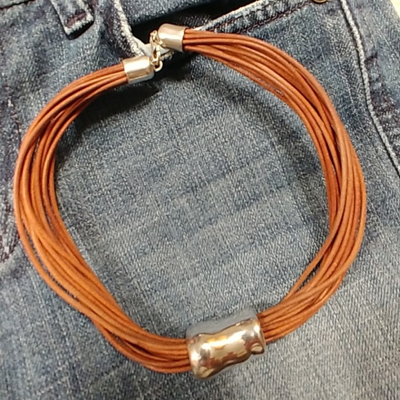 Silpada Leather/Silver Necklace - Picture 1 of 3